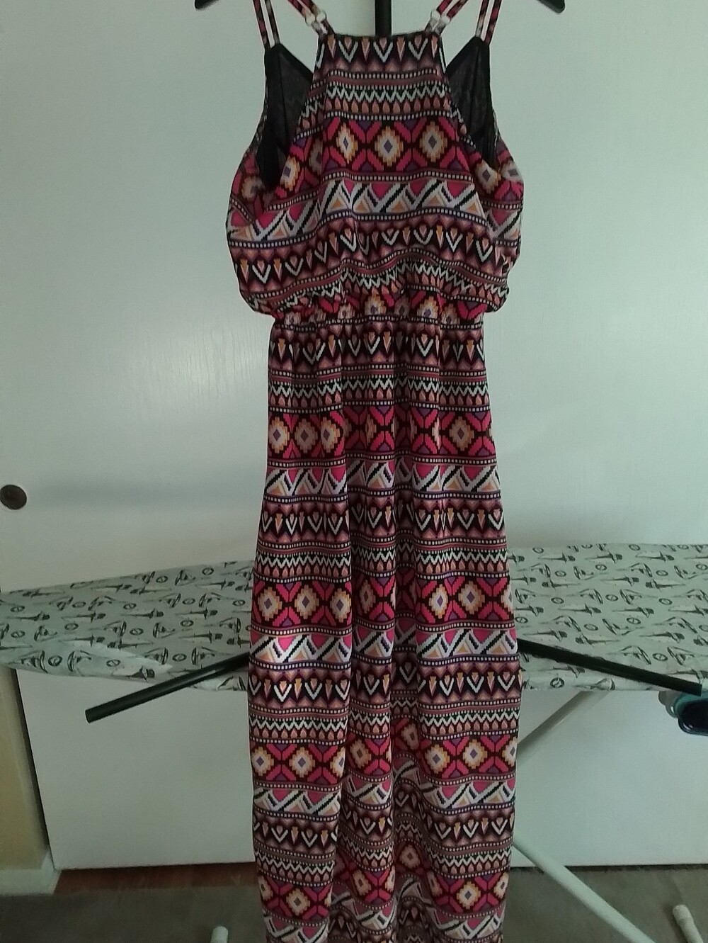 Speed Control Black and Pink Patterned Dress